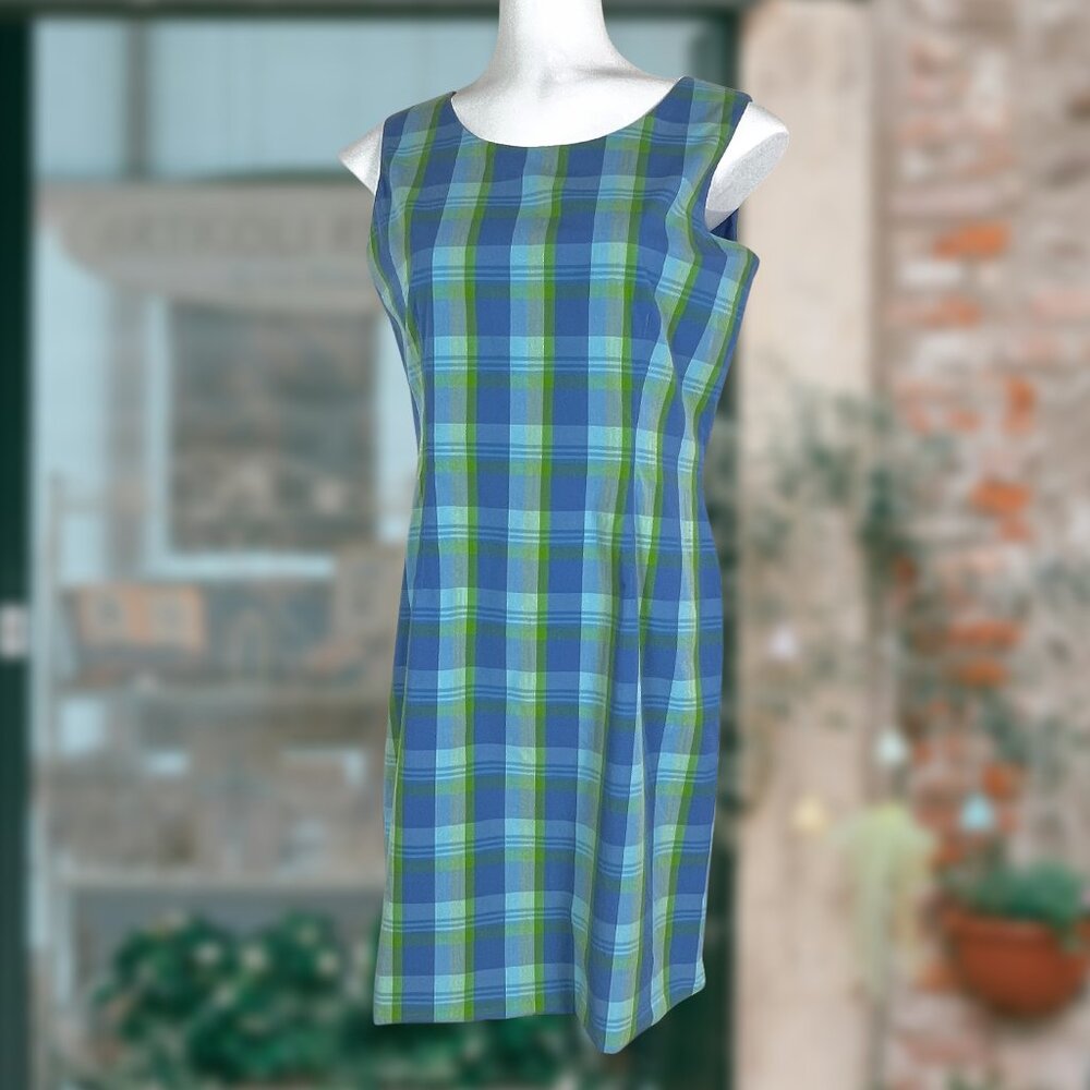 Casual Corner Annex Plaid Sheath Dress Sz 12 🎉2X Host Pick🎉 - Picture 4 of 13